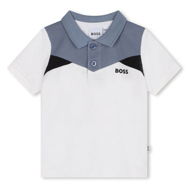 BOSS playera polo para bebé manga corta color blanco